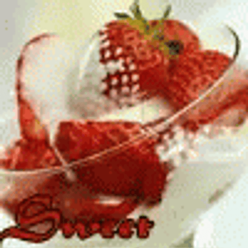 Berries And Cream In Cocktail Glass GIF
