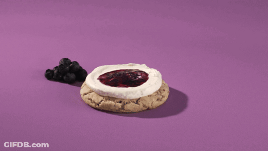 Berries And Cream On Big Cookie GIF