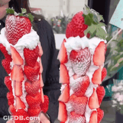 Berries And Cream On Sticks GIF