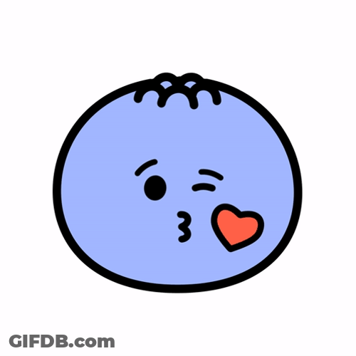 Berry Blueberry Blowing Kiss GIF