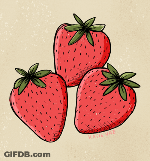 Berry Three Shining Strawberries GIF