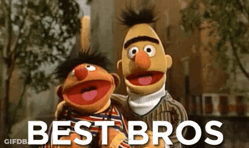 Bert And Ernie Hugging GIF