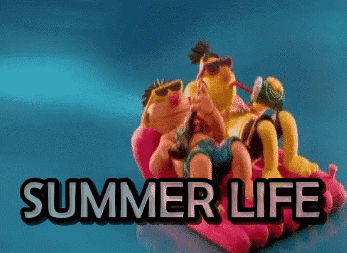 Bert & Ernie Summer Life GIF