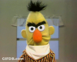 Bert From Sesame Street Has A Very Angry Face GIF