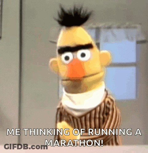 Bert From Sesame Street Running Marathon GIF