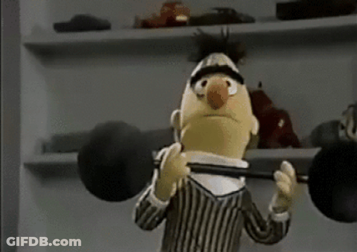 Bert Sesame Street Working Out GIF