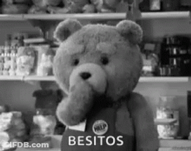 Besitos Bear Flying Kiss GIF