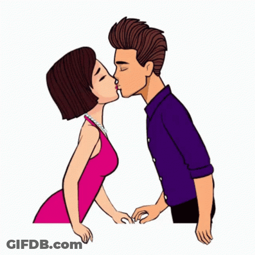 Besitos Loving Couple Animated GIF