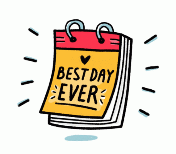 Best Day Ever Calendar Cartoon GIF