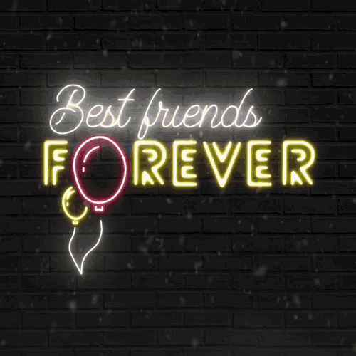 Best Friend Forever Neon Lights GIF