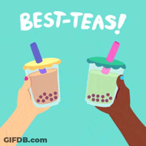 Best Friends Best Teas Boba Cheers Cartoon GIF