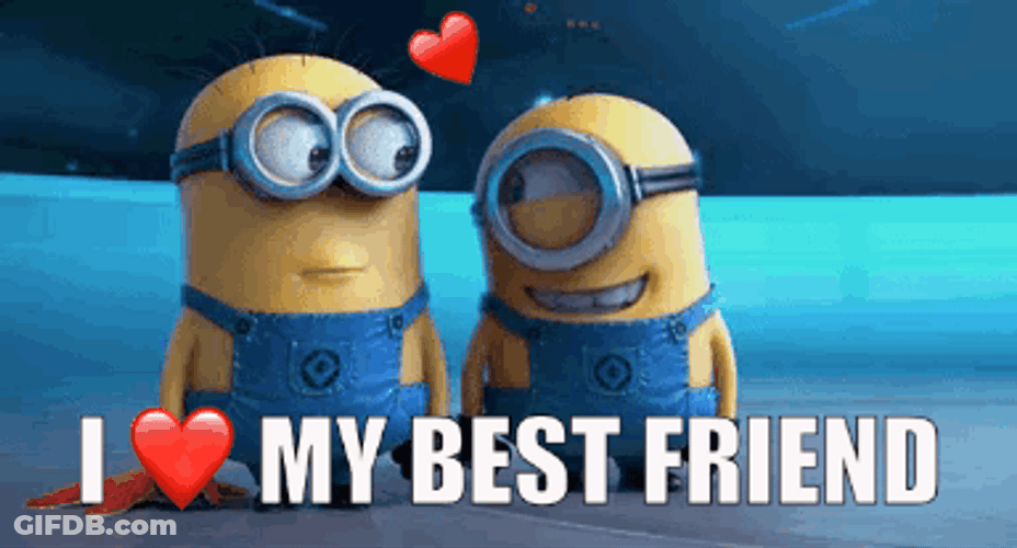 Best Friends Love You Cute Minion Laughing GIF