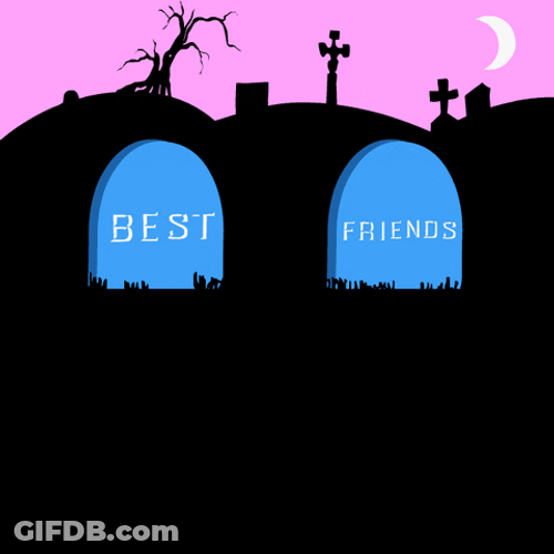 Best Friends Skeleton Cartoon High Five GIF