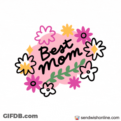 Best Mom Pink Flower Background GIF