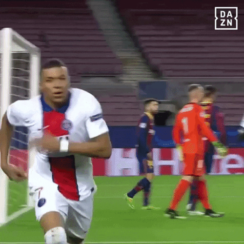 Best Player Kylian Mbappe Strike Knee Slide Pose GIF
