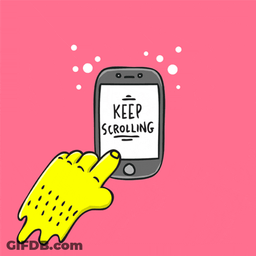 Best Smartphone Scrolling Cartoon Fingers GIF
