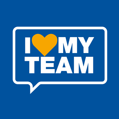 Best Team Ever Shaking Light Blue Design GIF