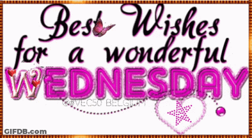 Best Wishes For A Wonderful Wednesday Written In Pink GIF
