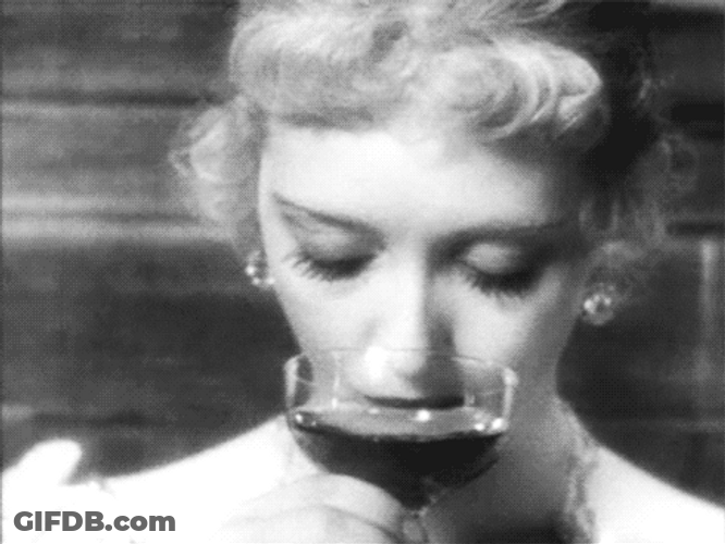 Bette Davis Drinking Wine GIF