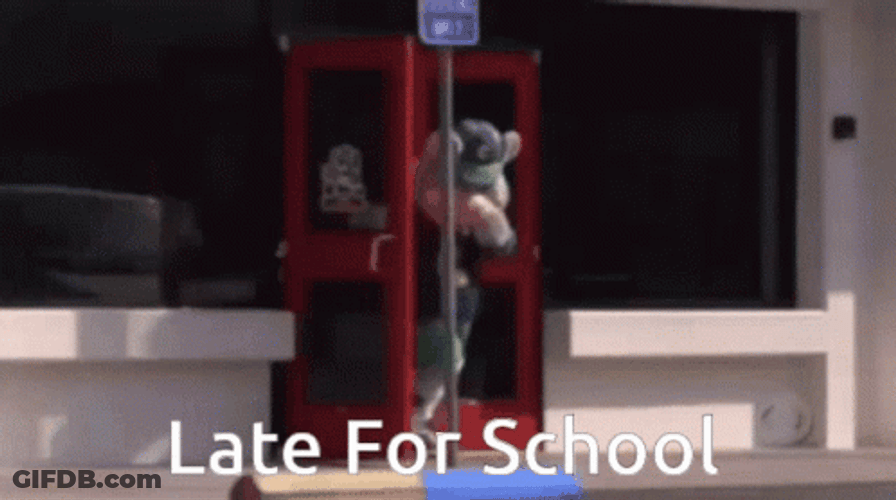 Better Late Than Never Running Mascot GIF