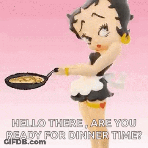 Betty Boop Cooking In Frying Pan GIF