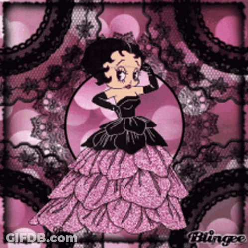 Betty Boop In Pink And Black Dress GIF