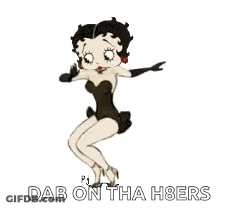 Betty Boop Is Wearing A Black And White Swimsuit And Gloves And Is Dancing . GIF