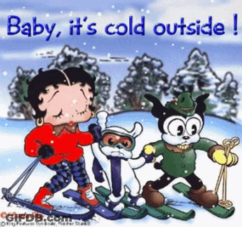 Betty Boop Skiing Baby It's Cold Outside GIF