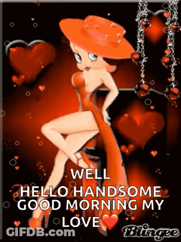 Betty Boop With Hearts Good Morning My Love GIF