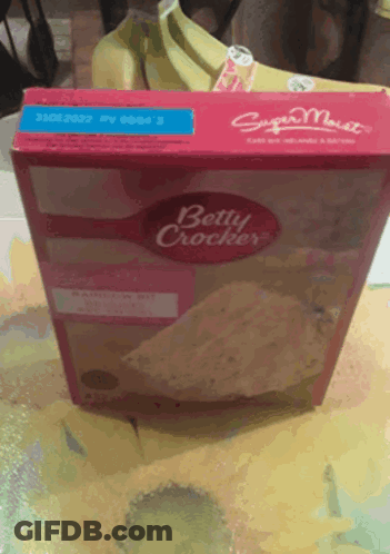 Betty Crocker Box On Yellow Table GIF