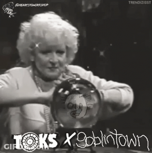 Betty White Rubbing Crystal Ball GIF