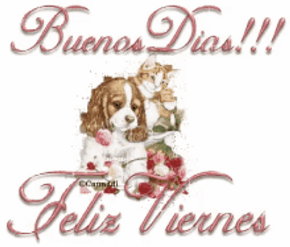 Beunos Dias Feliz Viernes Cute Dog Puppy Sparkling Glitters GIF