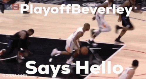 Beverley Saying Hello During Playoff Basketball GIF