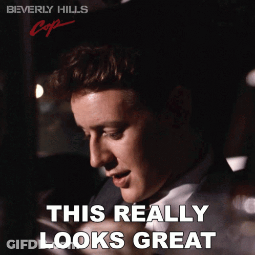 Beverly Hills Cop Poster With Man In Suit GIF