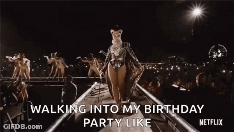 Beyonce Concert Cat Walk Happy Birthday Queen GIF