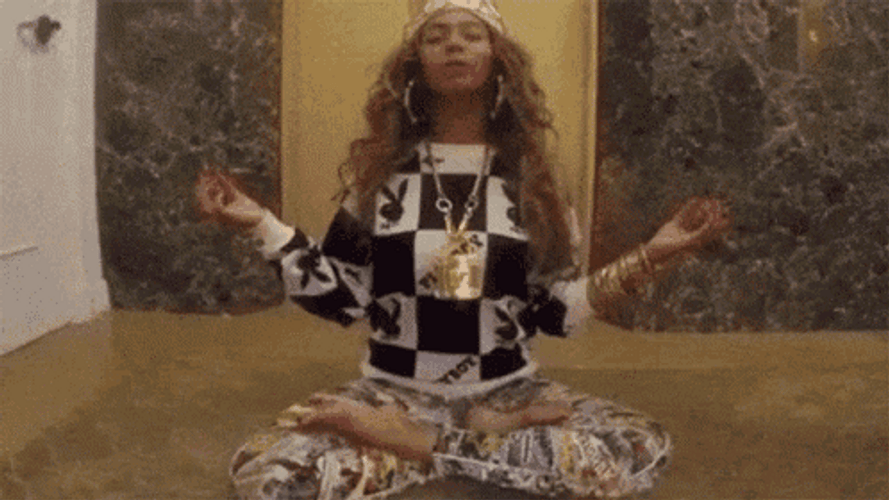 Beyonce Doing Meditation GIF