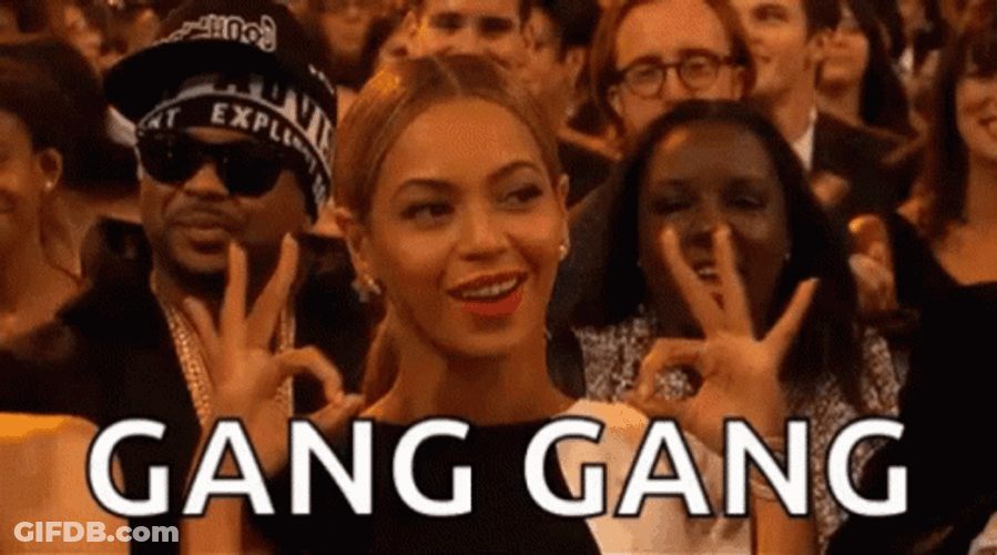Beyonce Showing Gang Gang Hand Sign GIF