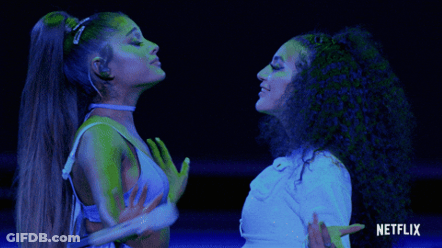 Bffr Ariana Grande Shakes Chest With Friend GIF