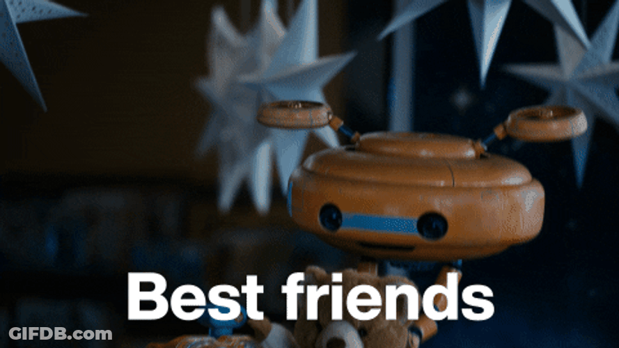 Bffr Teddy And Robot Besties GIF