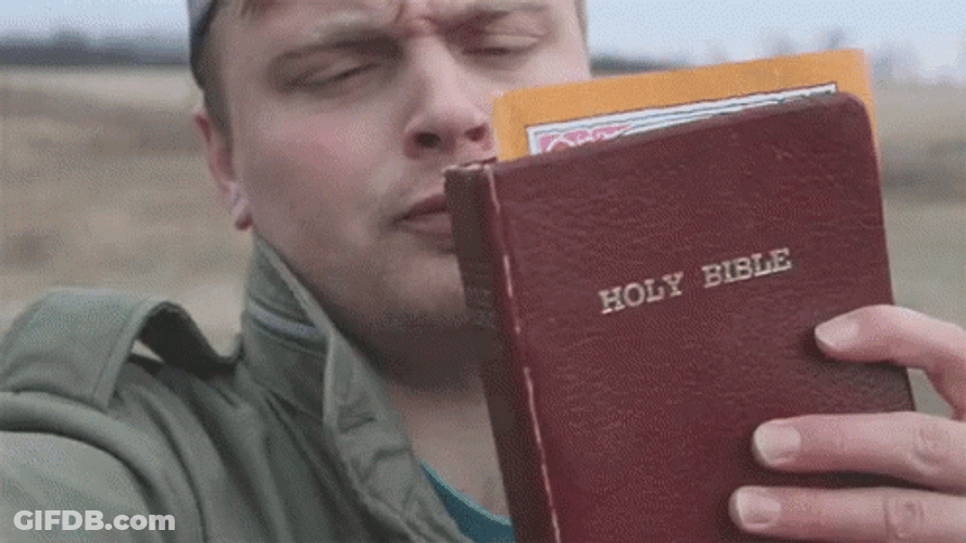 Bible Guy Bite Enlightened Fly Away GIF
