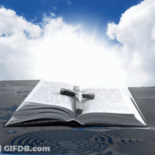 Bible Holy Book Clouds Water Ripple GIF