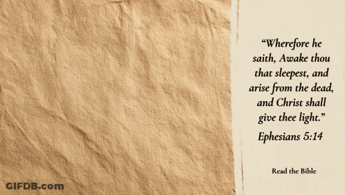 Bible Verse Ephesians 5:14 With Cup GIF