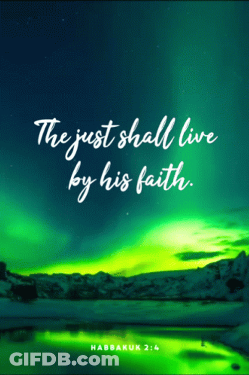 Bible Verse Habbakuk Green Aurora GIF