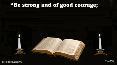 Bible With Quote From Joshua 1:9 GIF