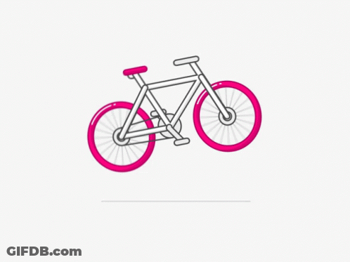 Bicycle With Pink Wheel GIF