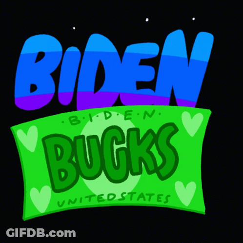 Biden Bucks Logo Green US Bill GIF