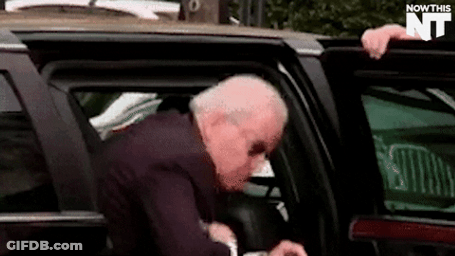 Biden Coming Out The Car GIF