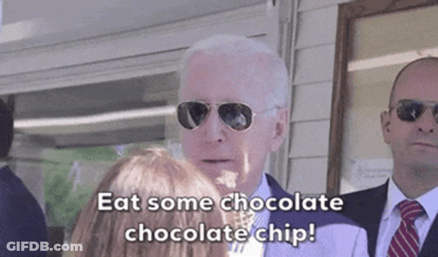 Biden Ice Cream Eat Some Chocolate Chips GIF