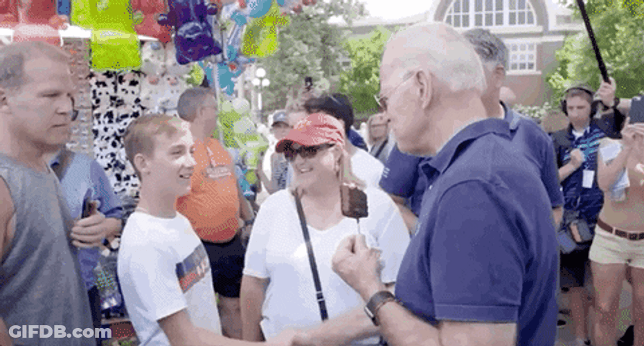 Biden Ice Cream Shaking Hands With The Kid GIF
