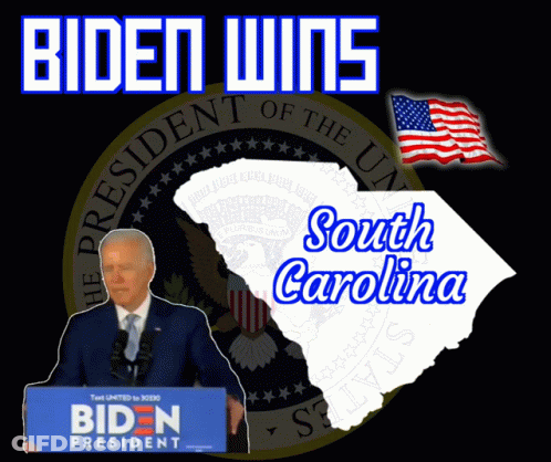 Biden Poster With Map Of South Carolina GIF